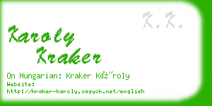 karoly kraker business card